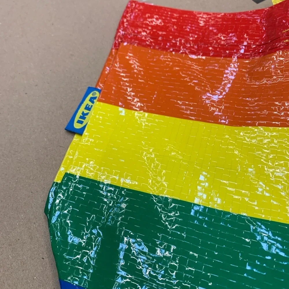 IKEA small Multicolor Striped Tote Bag STORSTOMMA Bag, 10 5/8x10 5/8 